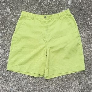 Liz Claiborne Green Bermuda Shorts Casual Cotton Women's Size 8